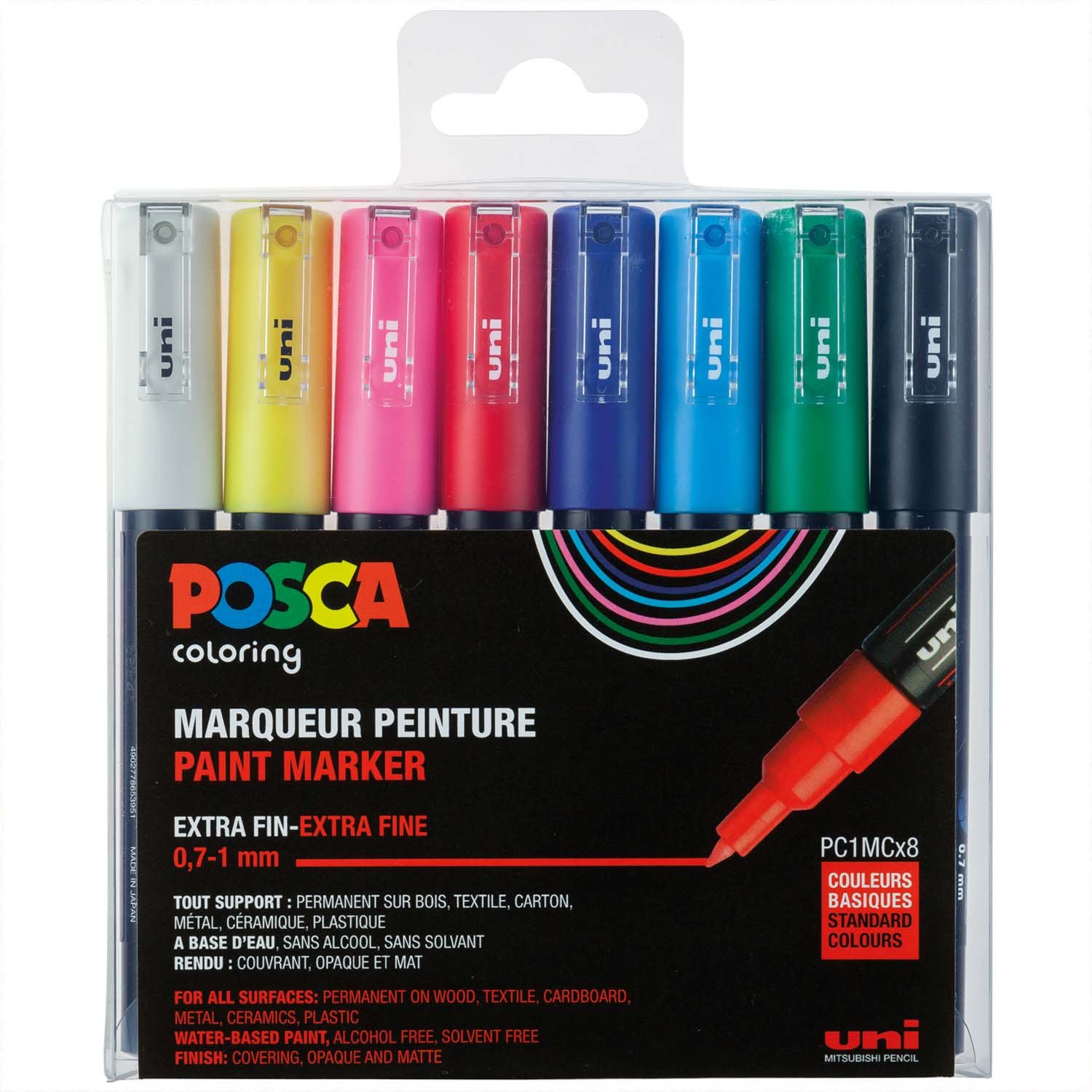 Posca - PC1MC - Extra Fine Tip Pen, 8 pc - Leker