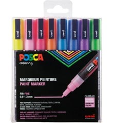 Posca - PC3M - Fine Tip Pen - Sparkling Colors, 8 pc