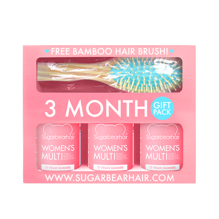 SugarBearHair - Women's Multi Vitamins 3 Month 180 Pcs & Hair Brush