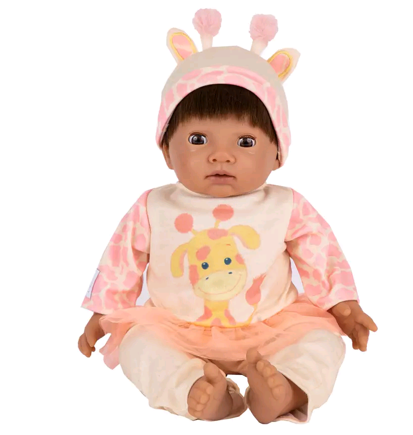 Tiny Treasures - Brown haired Doll Giraffe outfit (30269)