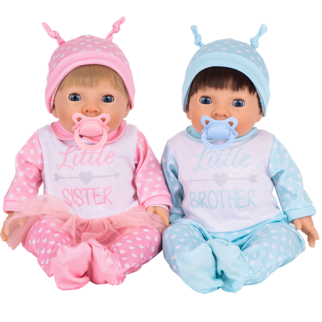 Tiny Treasures - Twin doll set in brother & sister outfit - (30270)