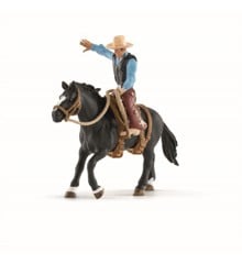 Schleich - Saddle bronc riding med cowboy (41416)