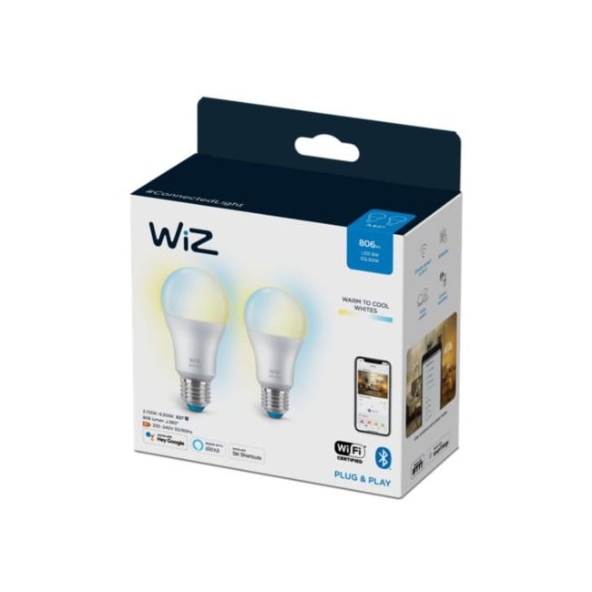 zz WiZ - E27 Tunable White LED pære - WiFi - 2 Pack