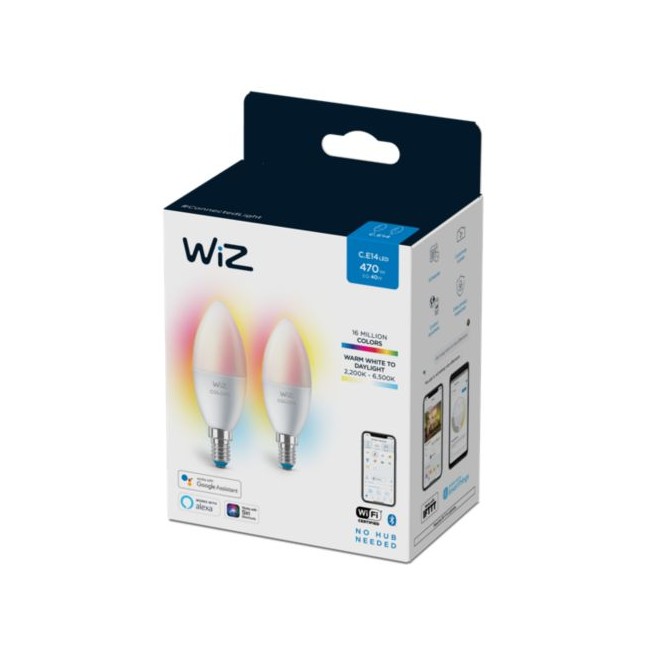 WIZ - Stearinlys C37 E14 2-pakning Farve