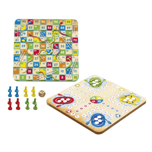 Wooden Snakes 'n' Ladders and Ludo (206001)
