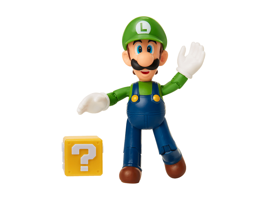 Super Mario - Luigi + Block Question - 10cm figurine Boxset Exclusive + accessoires (406052)
