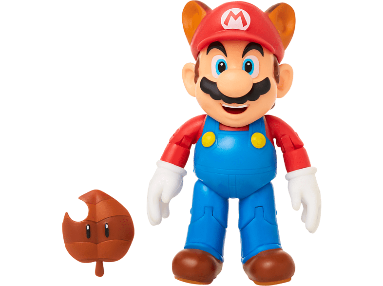 Super Mario - Raccoon Mario + Feuille - 10cm figurine Boxset Exclusive + accessoires (406072)