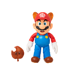 Super Mario - Raccoon Mario + Feuille - 10cm figurine Boxset Exclusive + accessoires (406072)