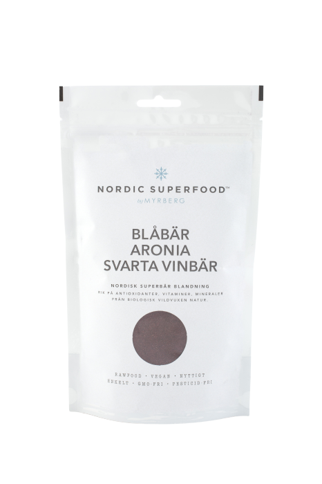 Nordic Superfood - Berry Powder Blue - Blueberry, Chokeberry, Black Currant 80 g