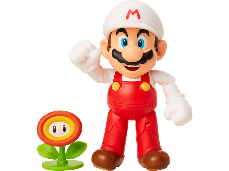 Super Mario - Fire Mario + Fleur - 10cm figurine Boxset Exclusive + accessories (406092)