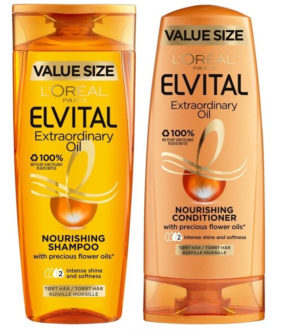 L'Oréal - Elvital Extraordinary Oil Shampoo 500 ml + Conditioner 400 ml