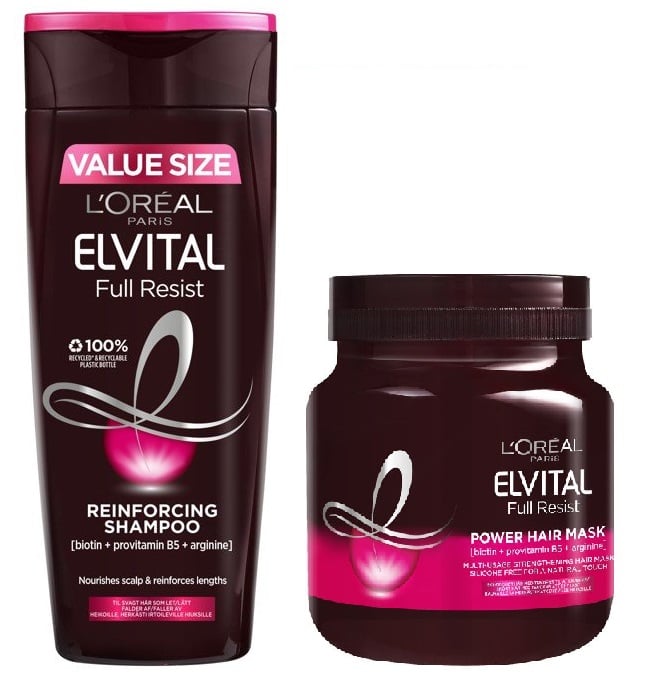 overrasket Barmhjertige fremsætte Køb L'Oréal - Elvital Full Resist Shampoo 500 ml + Hårmaske 680 ml - 1180