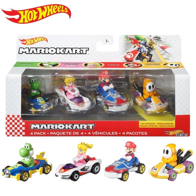 Hot Wheels - Mario Kart 4 Pack Asst. (GWB38)