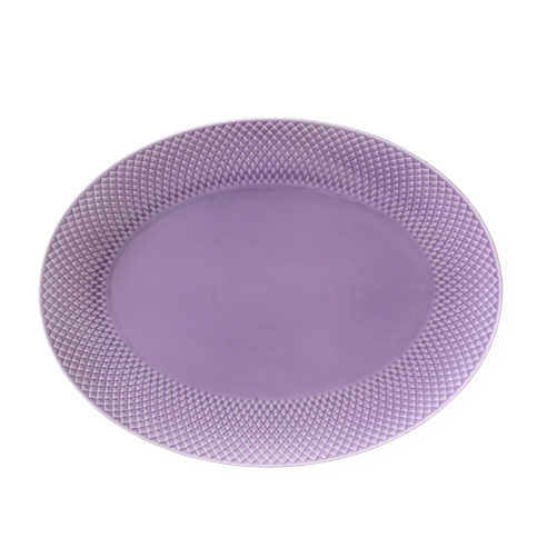 Lyngby Porcelæn - Rhombe Color Ovale Servierplatte - 35x26,5 cm - Lila