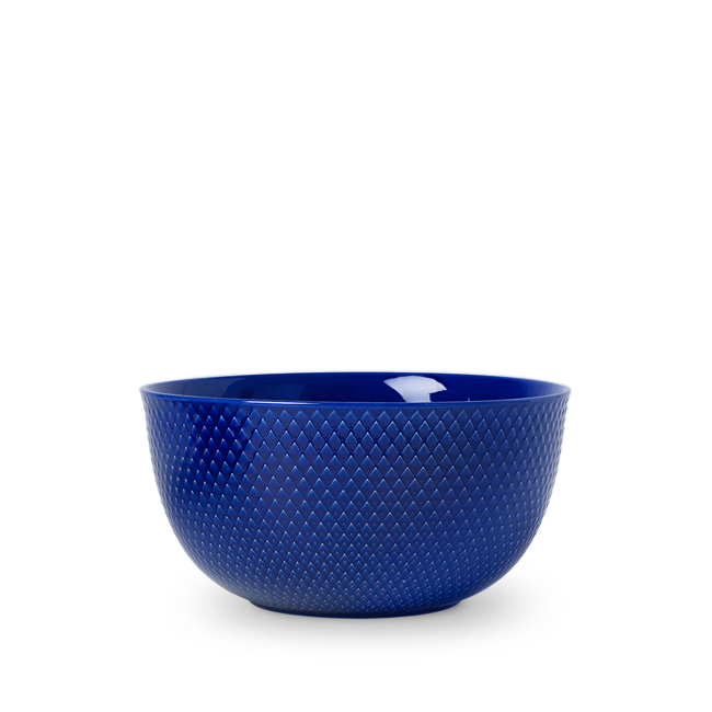 Lyngby Porcelæn - Rhombe Color Serveringsskål Dia. 22cm - Mørkeblå