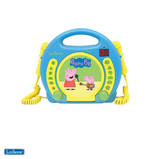 Lexibook - Peppa Pig Portable CD player with 2 Sing Along microphones (RCDK100PP)