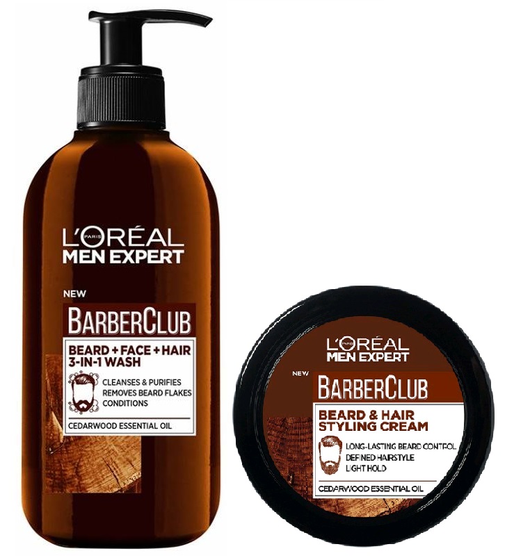 L'Oréal - Men Expert Barber Club Skæg & Ansigtsvask 200 ml + Styling Creme 50 ml