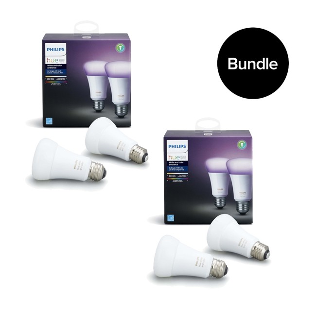 Philips Hue - E27 2 Pack -  White & Color Ambiance - Bluetooth - Bundle