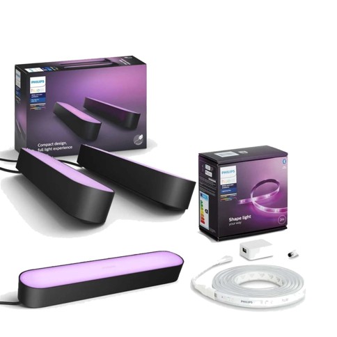 Philips Hue - Play Light Bar 2-pakning & Play Light Bar & Lightstrip Plus Startpakke 2 meter - Pakke