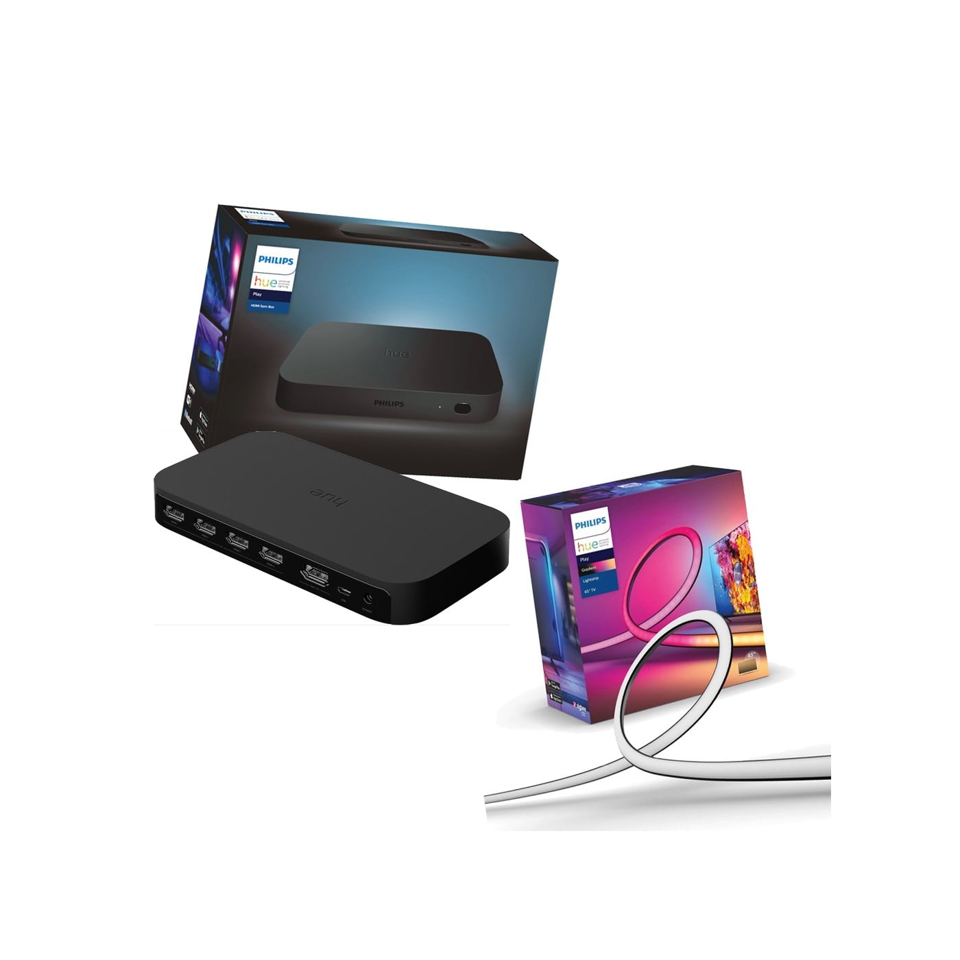 Philips Hue Gradient Lightstrip til TV 65" & HDMI Sync Box Gen 2 (8K) – Bundle