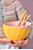 Rice - Keramik Salat Skål m. Embossed Detaljer - Gul thumbnail-2