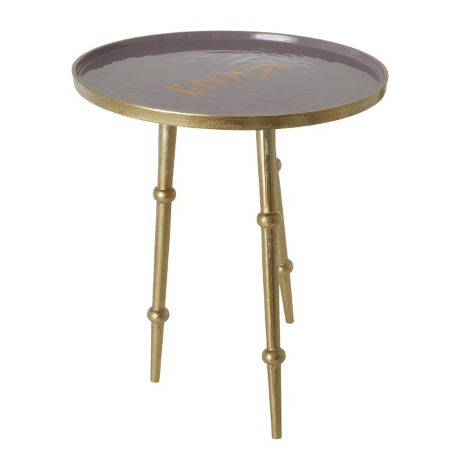 Rice - Round Metal Side Table - Lavender