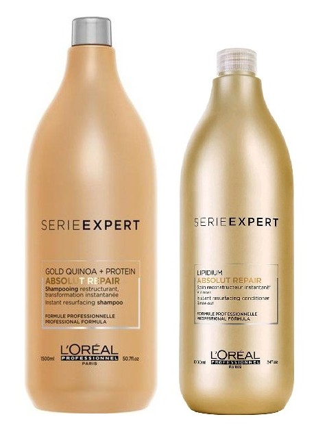 Nogen Beskrive Normal Køb L'Oréal Professionnel - Golden Repair Shampoo 1500 ml + Conditioner  1000 ml