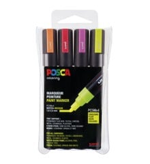 Posca - PC5M - Medium Tip Pen - Neon colors, 4 pc