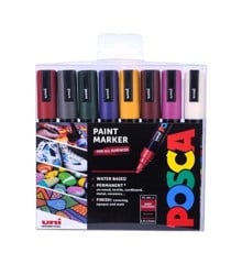 Posca - PC5M - Medium Tip Pen - Deep colors, 8 pc