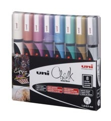Uni - Chalkmarker 5M - Metallic farver, 8 stk