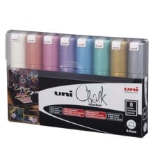 Uni - Chalkmarker 8M - Metallic colors, 8 pc