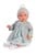 Asi - Leonora baby doll in blue flowerprint dress and grey jacket thumbnail-1