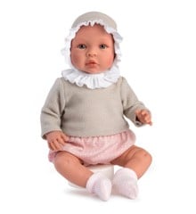 Asi - Leonora baby doll in pink flowerprint panties and beige sweater