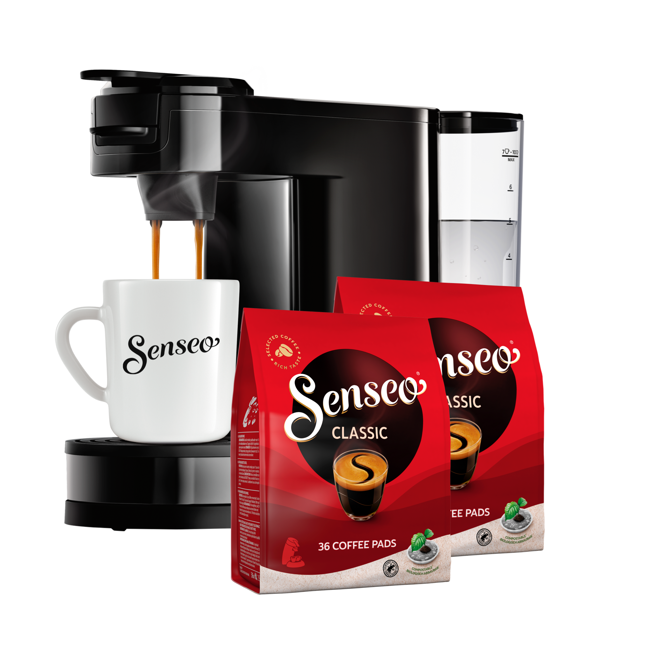 Senseo - Switch Coffe Machine Starterkit - Deep Black - Bundle