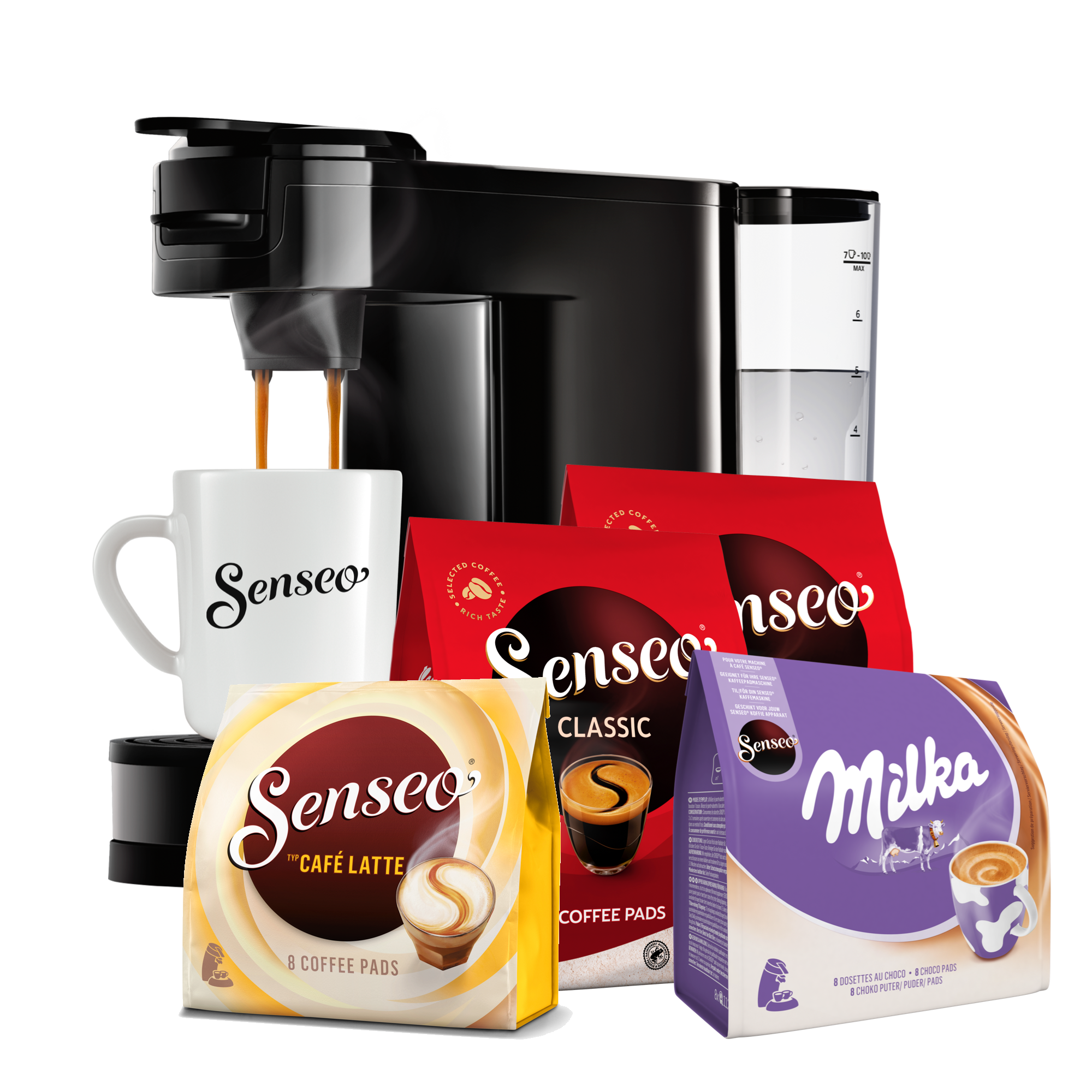 Senseo - Switch Coffee Maching Startkit Mix - Deep Black - Bundle - Hjemme og kjøkken