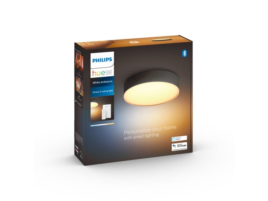 Philips Hue - Enrave Ceiling Lamp Small 26,1 cm - White Ambiance Black