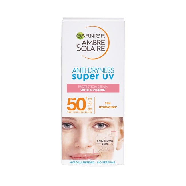Garnier - Ambre Solaire Super UV Anti-Dryness Cream m. Glycerin Solcreme SPF50+ 50 ml