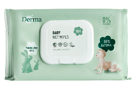 Derma - Baby Vådservietter 64 stk