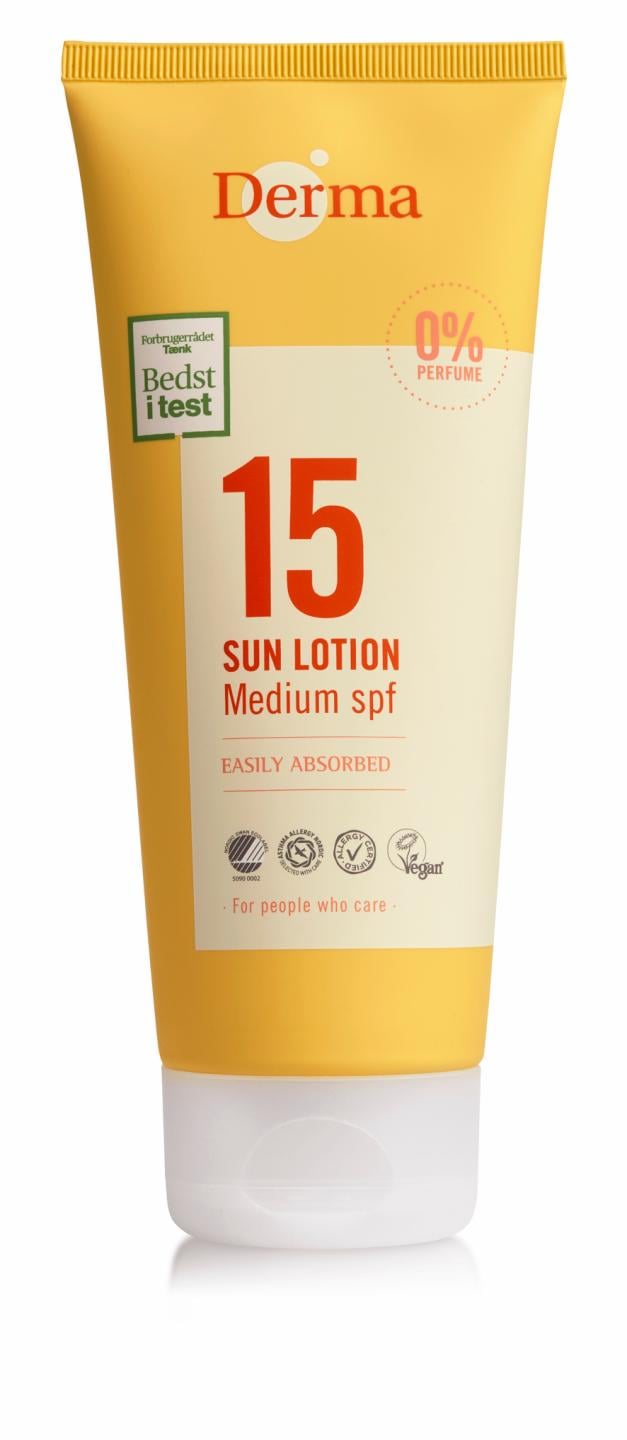Derma - Sun Lotion SPF 15 200 ml - Skjønnhet