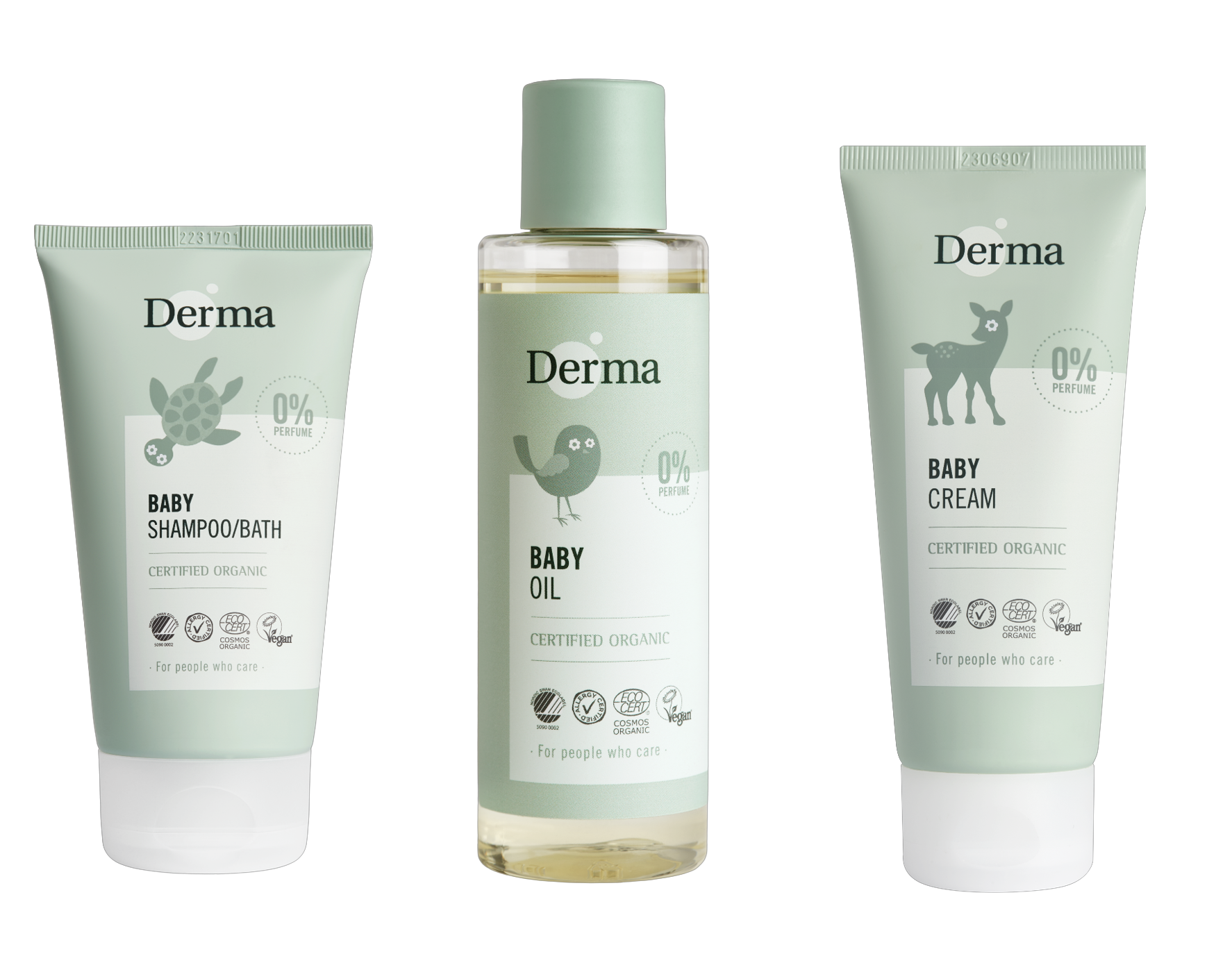 Derma - Eco Baby Shampoo/Bath 150 ml + Oil 150 ml + Cream 100 ml - Skjønnhet