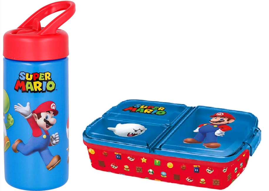 Stor - Madkasse & Drikkedunk - Super Mario