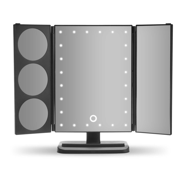 Gillian Jones - Hollywood Panel Mirror w. LED Light & Touch Function - Black
