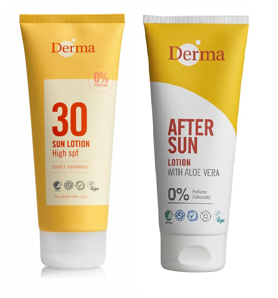 Derma - Sun Lotion SPF 30 200 ml+ After Sun Lotion 200 ml - Skjønnhet