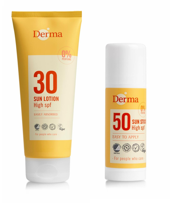 Derma - Solcreme SPF 30 200 ml + Solstift SPF 50 15 g