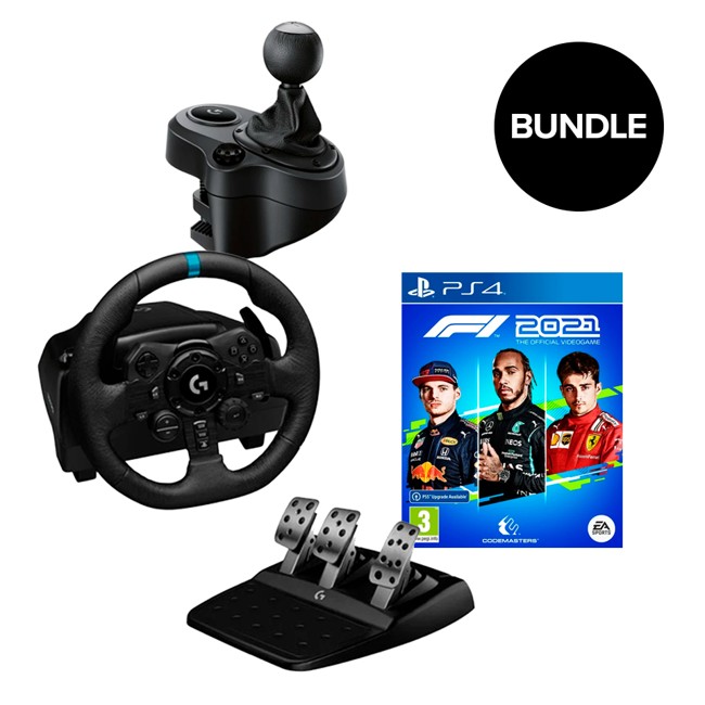 Logitech - G923 Racing Wheel and Pedals + Gearshifter + F1 2021 (ps4) - Bundle