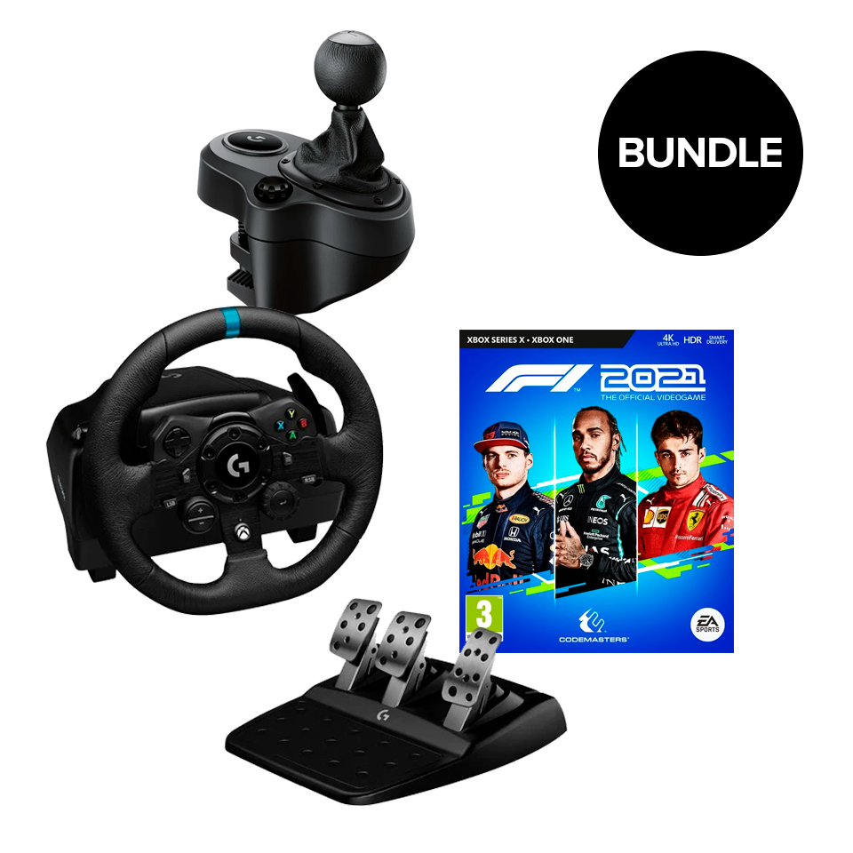 Logitech - G923 Racing Wheel and Pedals + Gearshifter F1 2021 (Xbox-One) Bundle