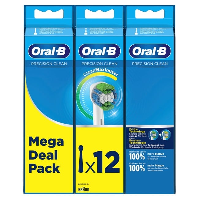 Oral-B - Precision Clean Auka Burstahausar 4+4+4 Stk