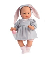 Asi - Koke doll in gray dress with a hood with rabbit ears