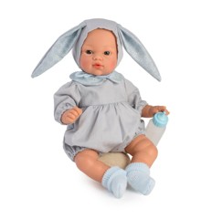 Asi dolls - Koke doll in gray suit with a hood with rabbit ears
