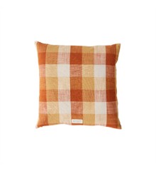 OYOY Living - Kyoto Square Organic Cushion - Checker Dark Sienna